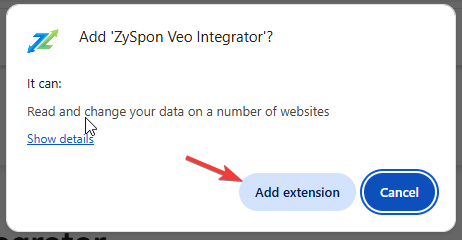 2. Popup d'installation Chrome - Add extension