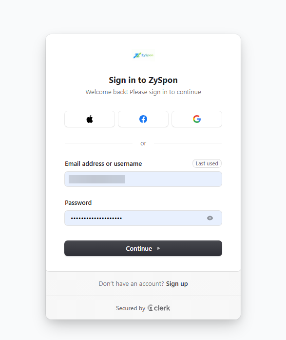 6. Authentification ZySpon