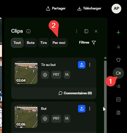 Filtrer les clips par Par moi